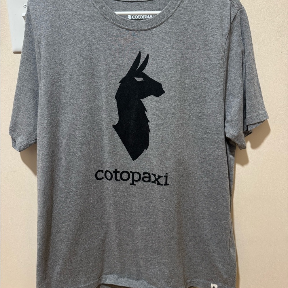 Cotopaxi Heather Gray Tee with White Logo